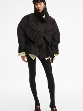 NWT H&M Studio S/S 2026 Peplum Hooded Jacket